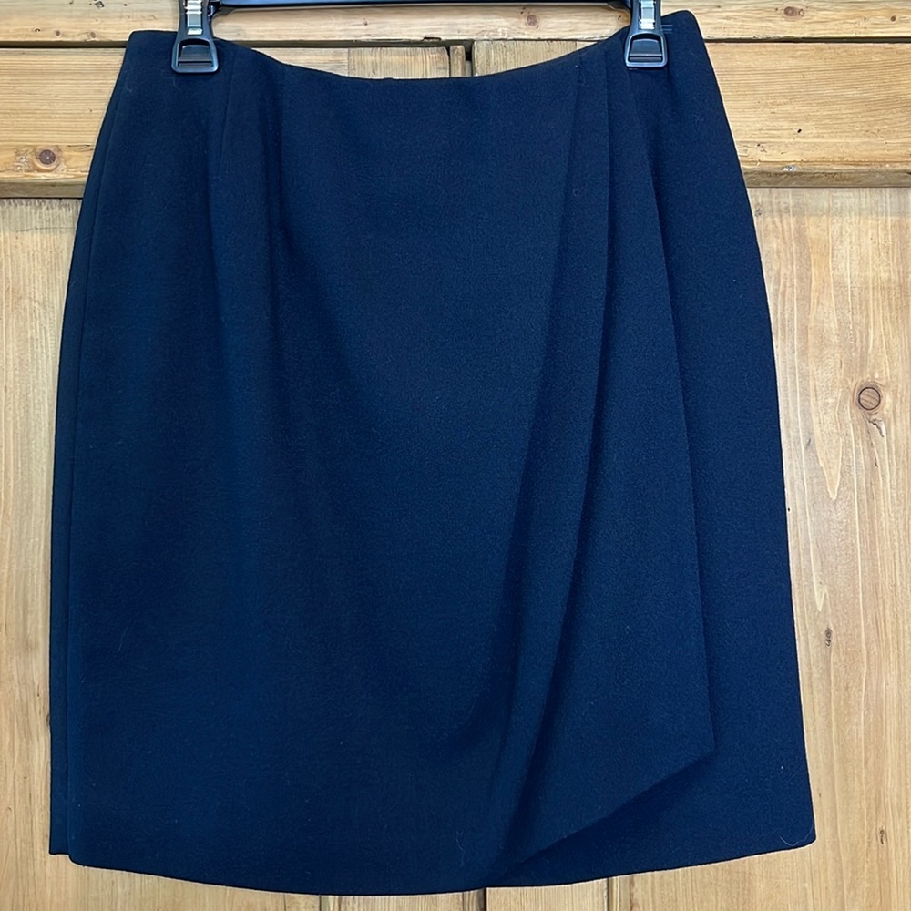 Vintage Anne Klein Navy Wool Skirt